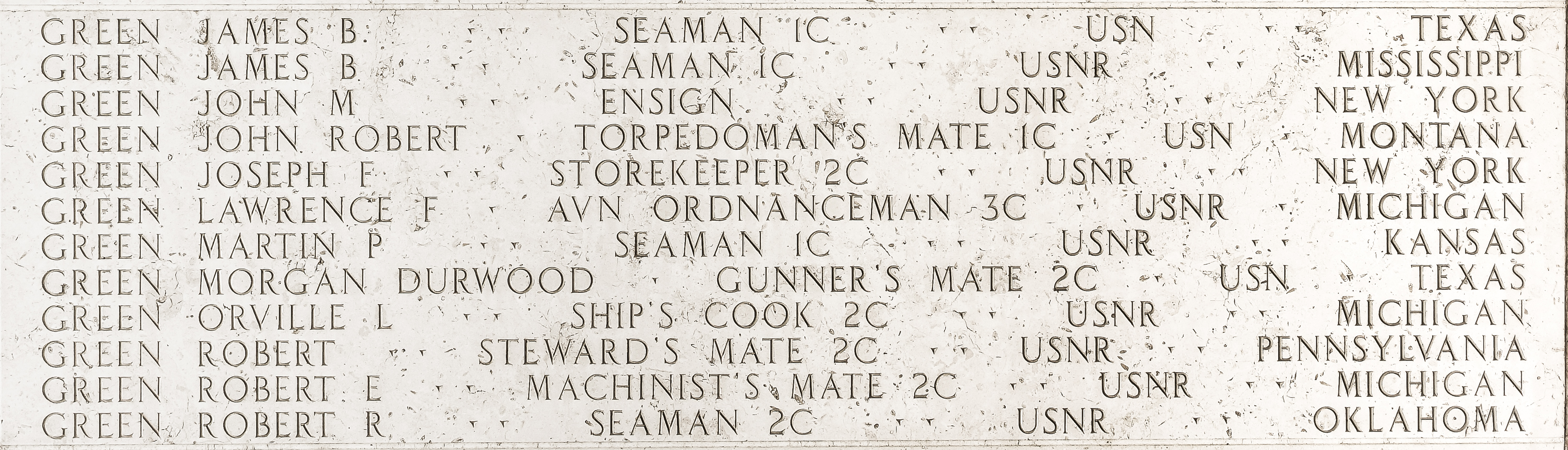 James B. Green, Seaman First Class